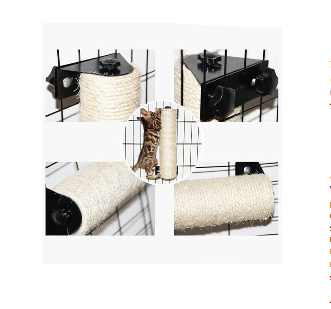 Pet supplies: Cat door frame sisal scratch roller. Easy to install, protects walls & furniture from claws.