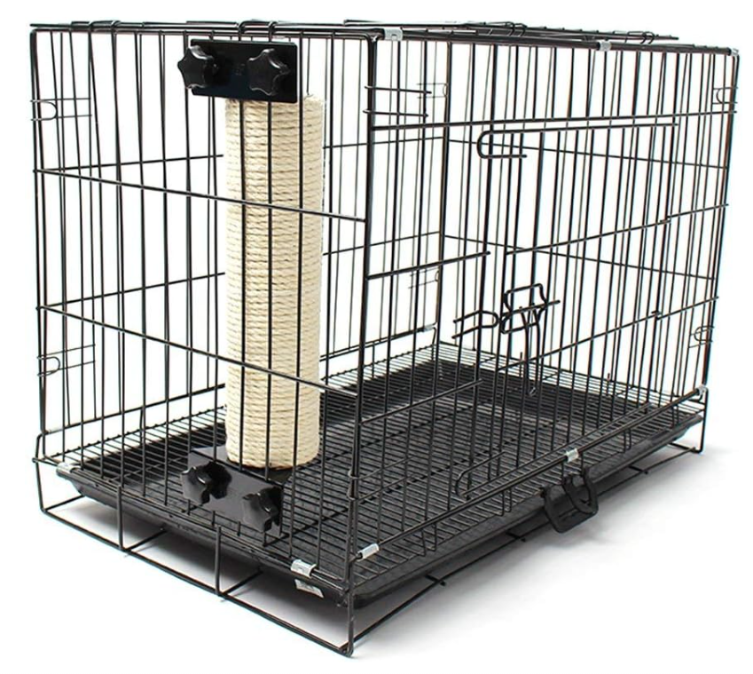Cat enrichment door frame sisal scratching post roller. Protects furniture, encourages healthy scratching.