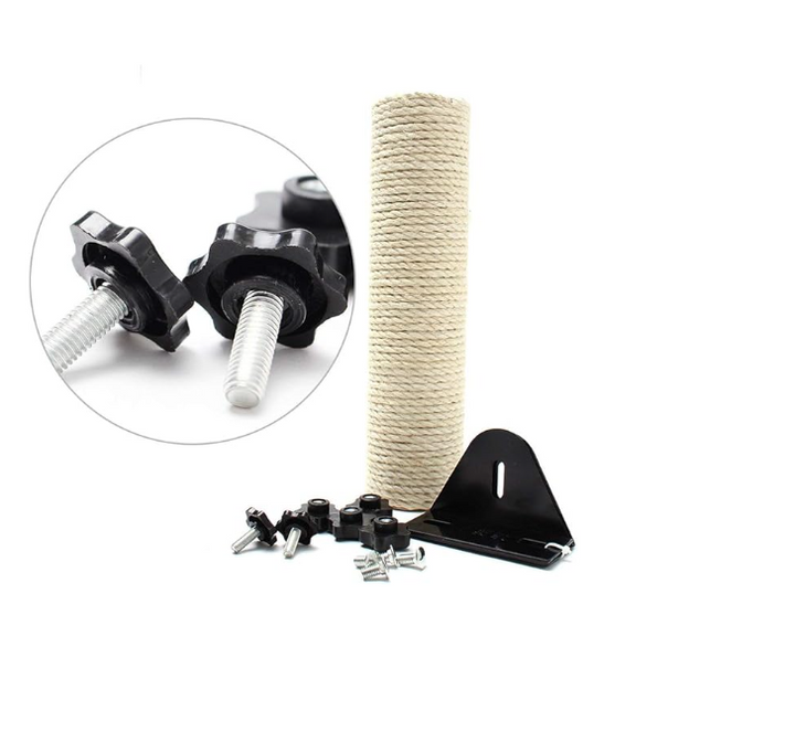 Durable cat door frame scratching roller. Sisal surface for vertical scratching, saves walls & furniture.