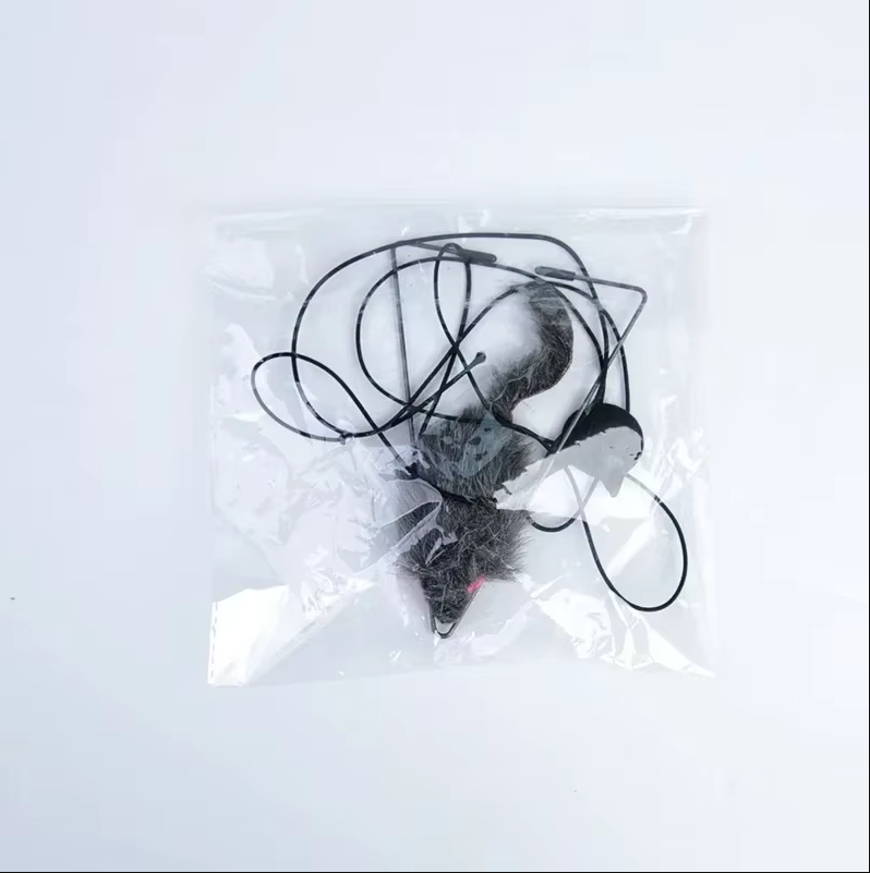 Door-mounted cat hunting toy with a realistic jumping mouse to entertain & provide exercise.