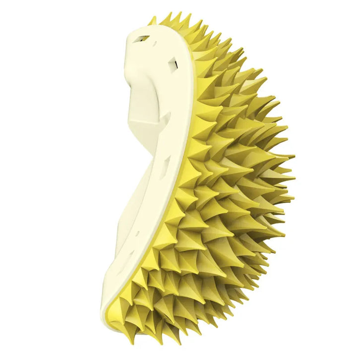 Gentle cat grooming brush with soft bristles for a healthy, shiny coat and effective deshedding.