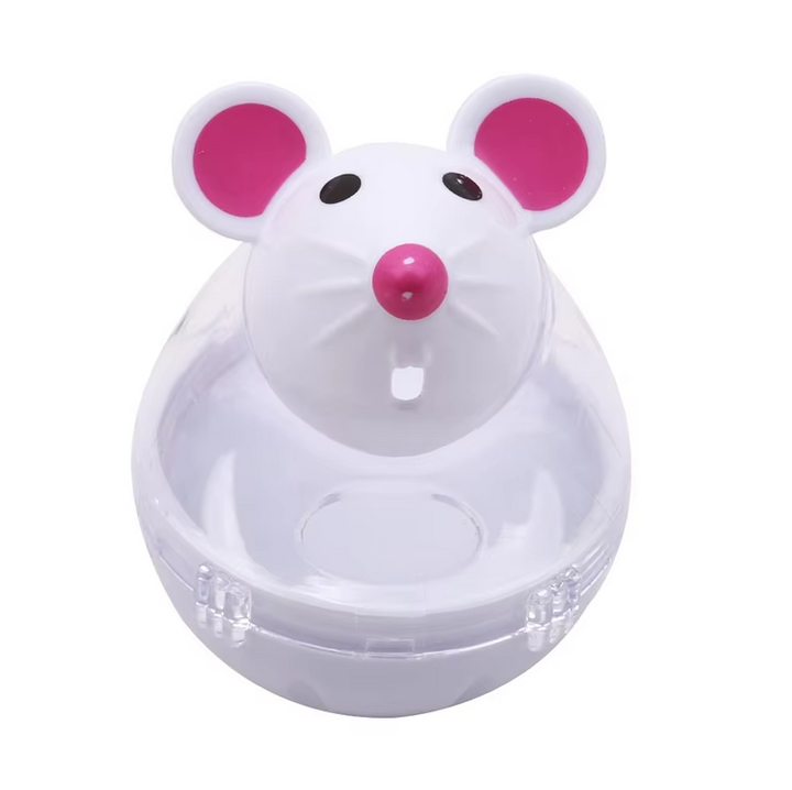Fun mouse treat dispenser toy for cats, encouraging physical activity, mental engagement & pet play.