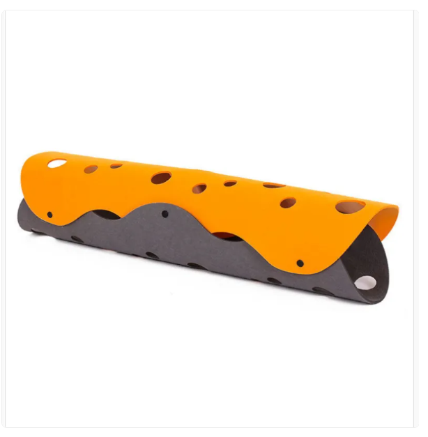 Feline adventure tunnel: soft felt cat toy with fun peek-a-boo holes for daily enrichment.