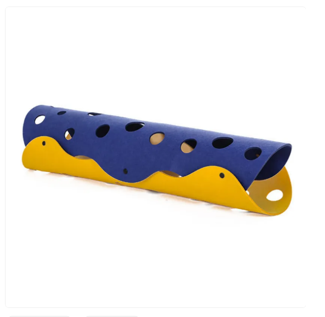 Cozy cat hideout & interactive play tunnel, felt material with stimulating peek-a-boo holes.
