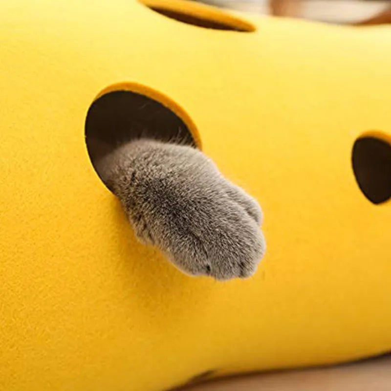 Pet tunnel for cats: adventure play tunnel with peek-a-boo holes, promoting cat enrichment.