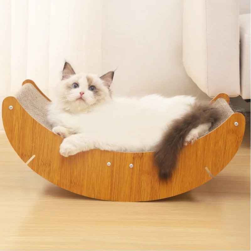 Cat's PurrLounge durable cardboard scratcher & comfy lounging pad, essential pet furniture for happy felines.