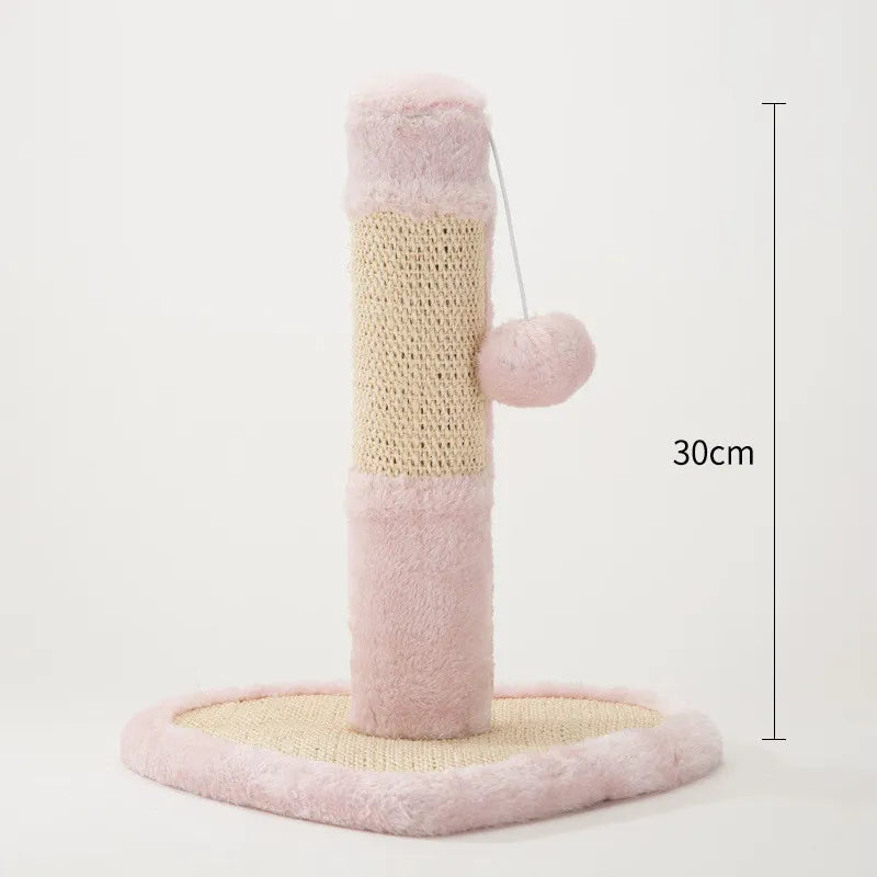 Premium cat scratching post, sisal scratcher with heart/star design & fun play toys for indoor pets.