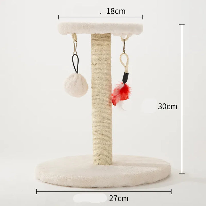 Cat tree alternative: compact sisal scratching post with a star design base & engaging toy.