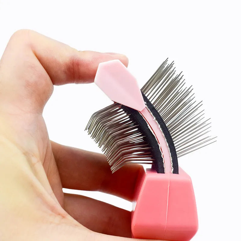 Cat shampoo comb and dog detangling brush. Soft, flexible bristles enhance pet bath time and ease grooming for all.