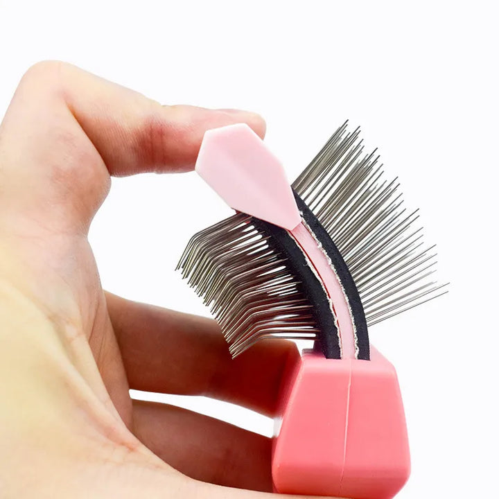Cat shampoo comb and dog detangling brush. Soft, flexible bristles enhance pet bath time and ease grooming for all.