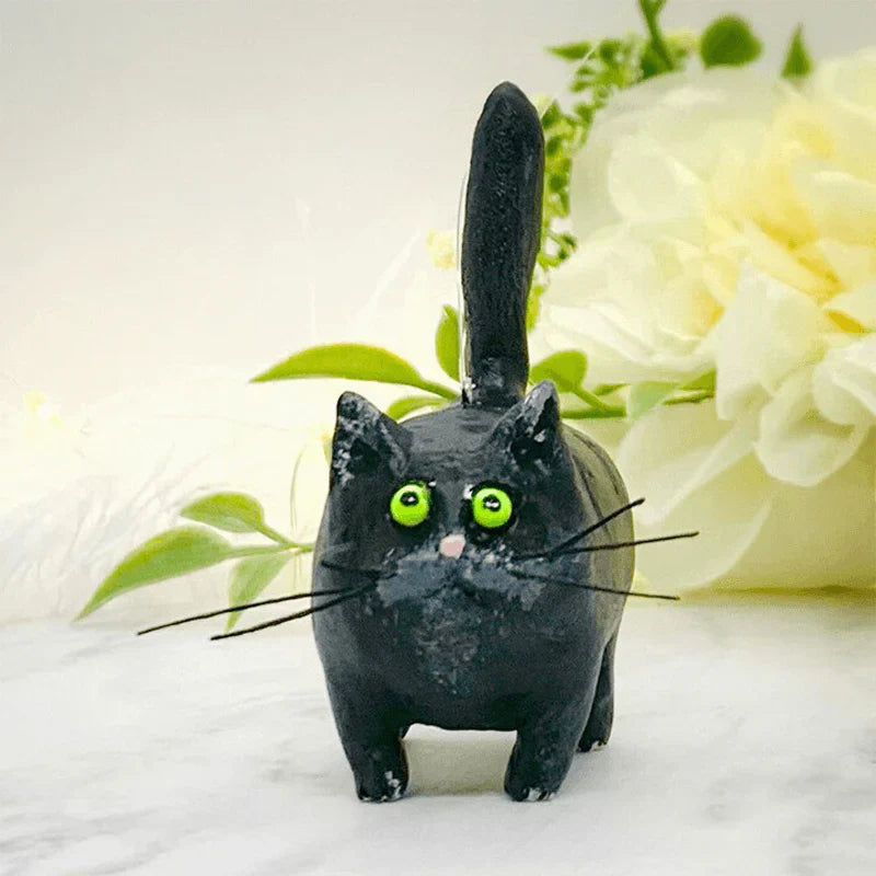 Unique handmade cat ornament for Christmas tree. A delightful tree decoration & pet gift stocking stuffer.