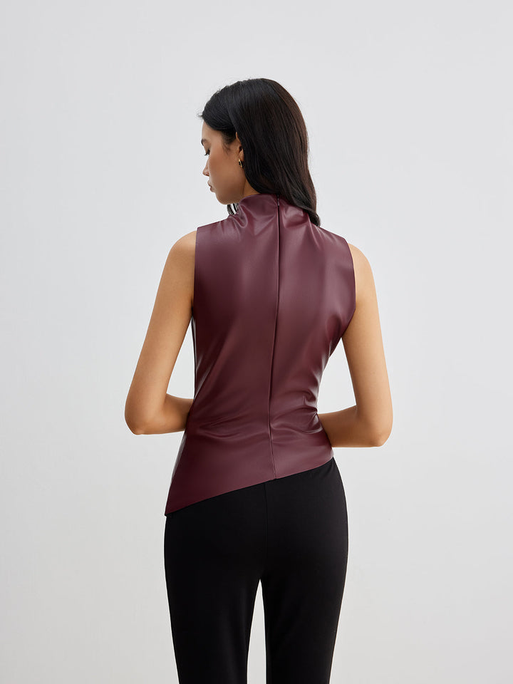 Elegant black high neck sleeveless top for women, a versatile piece for summer wear.