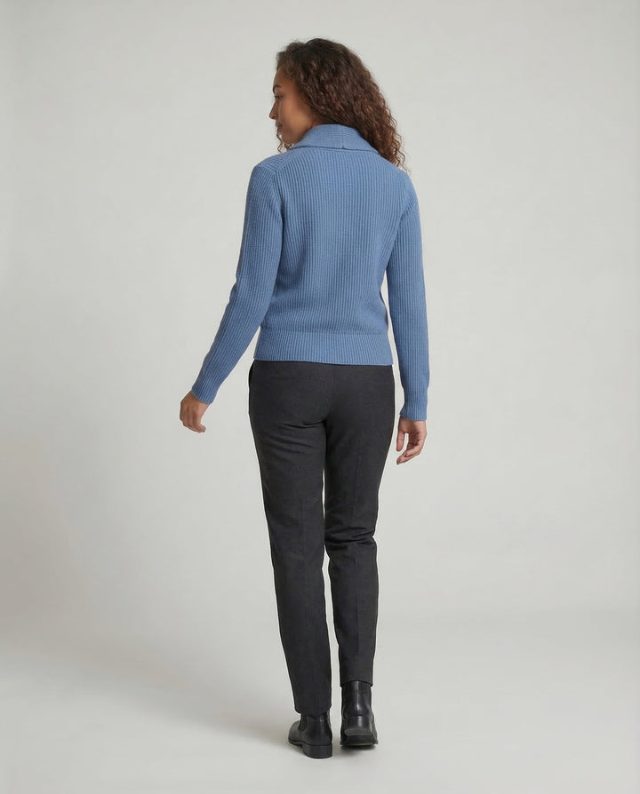Versatile women's long sleeve lapel cardigan. Classic button-front design for chic casual or office wear.