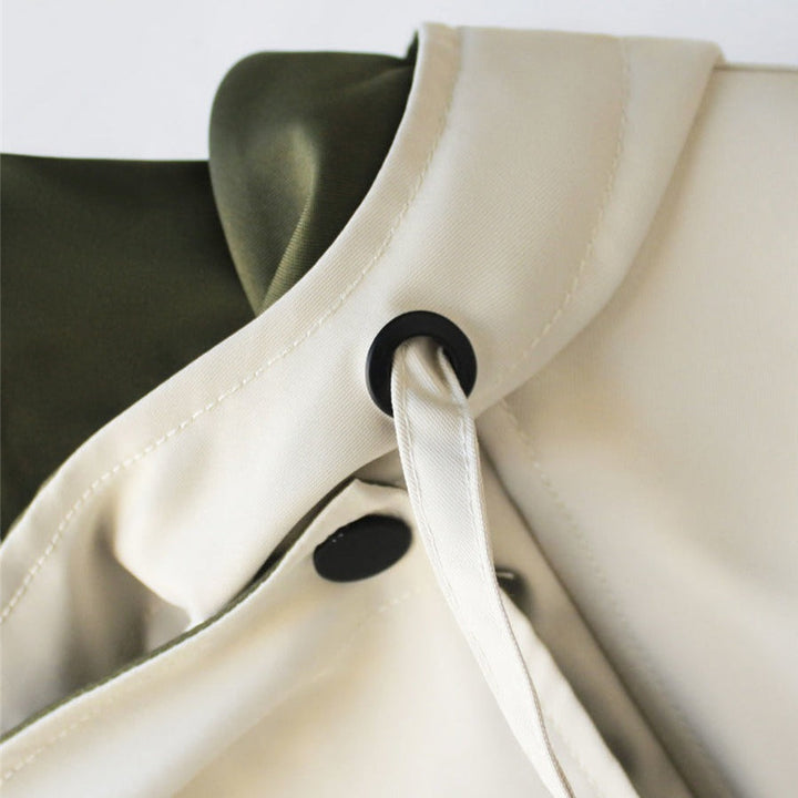 Autumn fashion: women's chic waterproof windbreaker jacket with zipper closure and hood