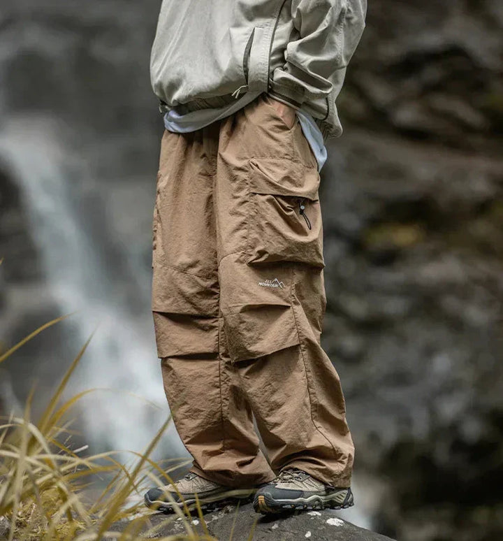 Water beading on women's waterproof pants, showcasing their effective all-weather protection.