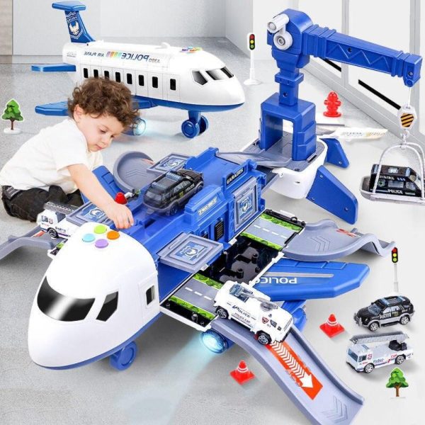 Plastic airplane vehicle playset for boys and girls, encourages creative role-play.
