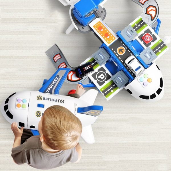 Kids playing with a vibrant adventure plane playset, fostering creativity & exploration.