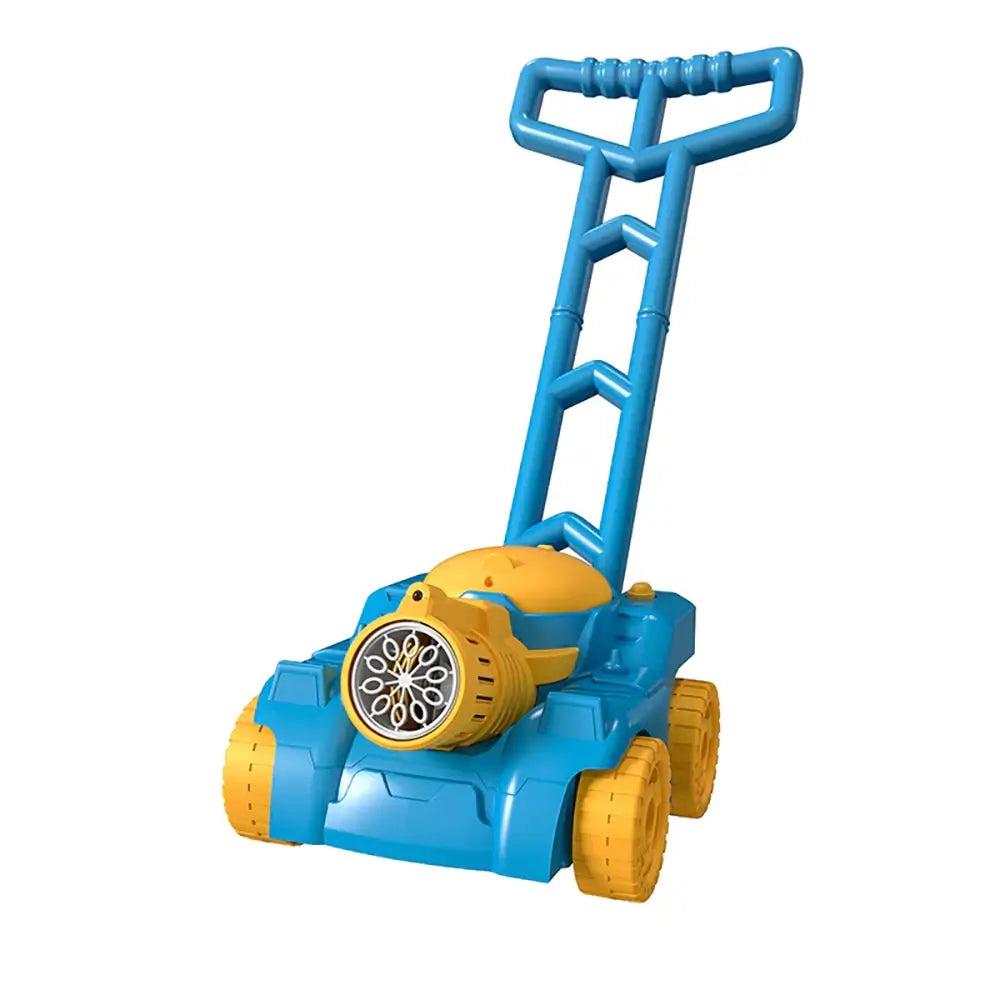 Kids' push-along bubble cart toy, an automatic bubble machine creating endless outdoor play & fun.