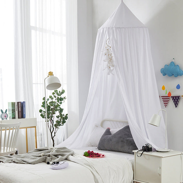Modern black bed canopy, ideal kids room decor for sleep, play, & effective light blocking.