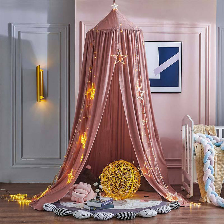 Blackout bed canopy for kids' restful sleep & imaginative play area, great nursery decor.