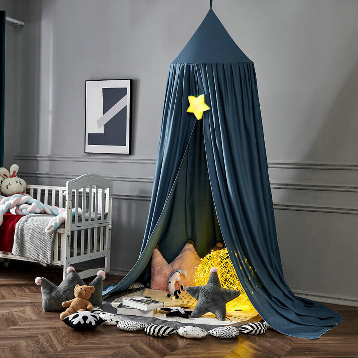 Light-blocking children's canopy, creates a cozy play area or peaceful sleep space for toddlers.