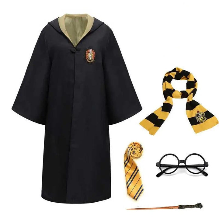High-quality children's wizard robe set with accessories for immersive Harry Potter fantasy cosplay.