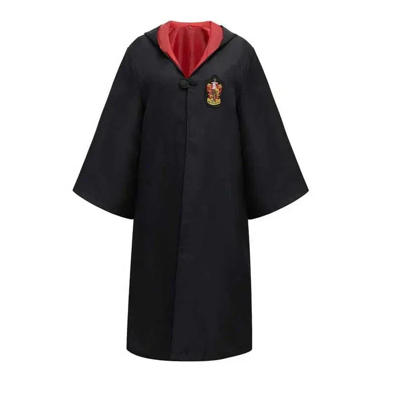 Excited child wearing a magical wizard costume, ready for a themed party or Halloween adventure.