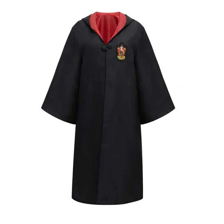 Excited child wearing a magical wizard costume, ready for a themed party or Halloween adventure.