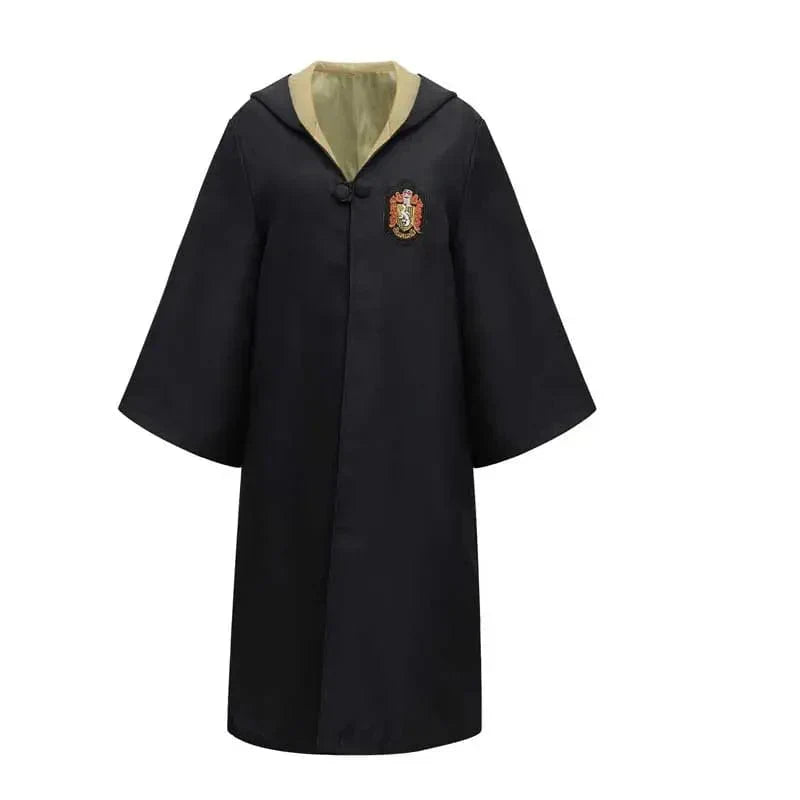 Close-up of Children's Deluxe Wizard Costume Set accessories: wand, glasses, and scarf.