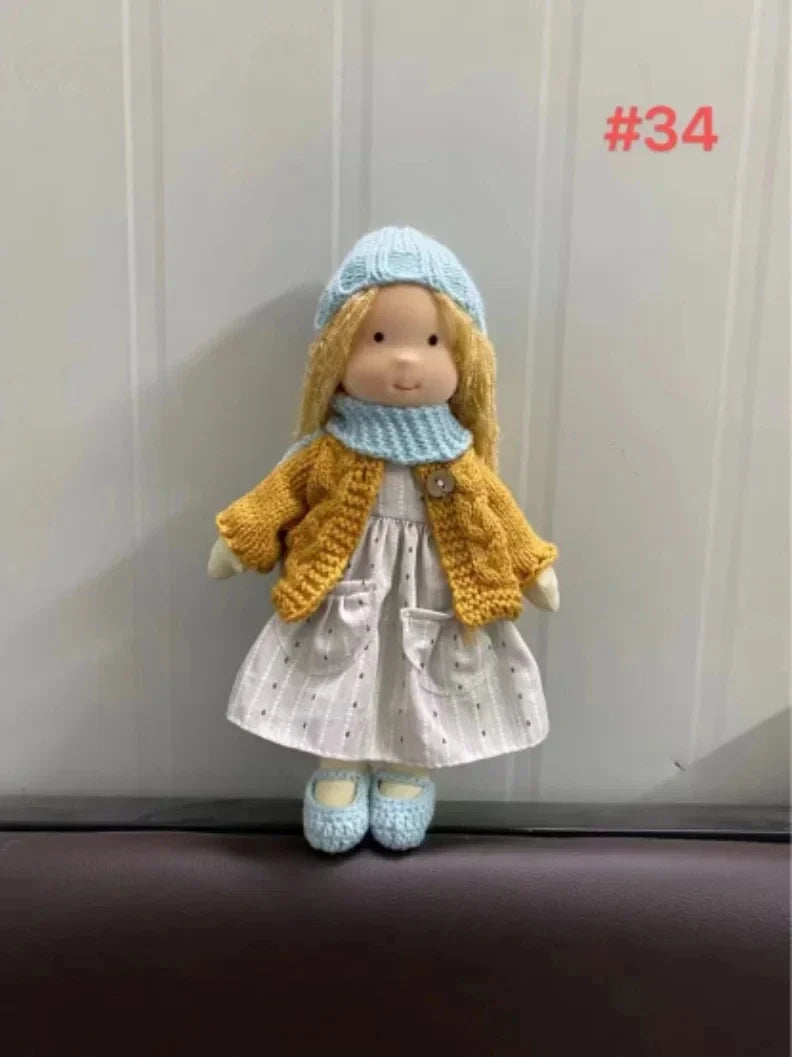 Unique handmade plush Waldorf doll, soft, gentle for children's cuddles.