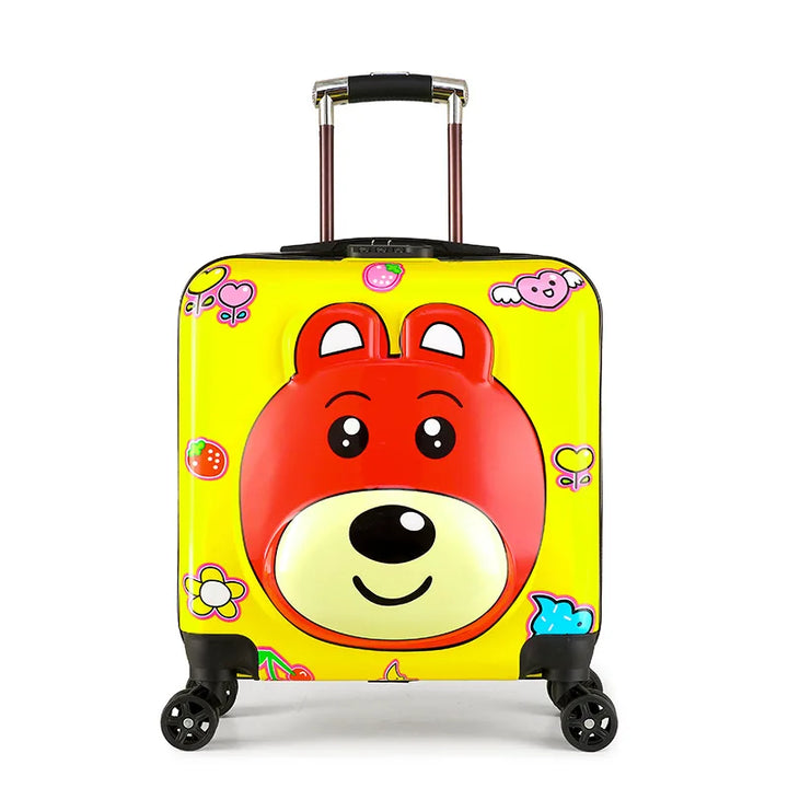 Kids animal design hard-shell carry-on luggage for toddlers & young children's travel.