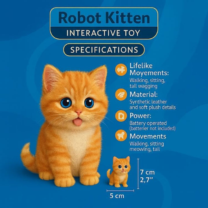Close-up of realistic interactive cat toy's soft fur and detailed features, enhancing imaginative children's play.