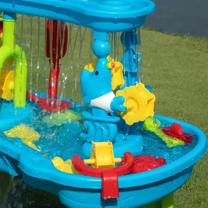 Educational Splash Fun water table for children, promoting sensory exploration & imaginative outdoor play experiences.