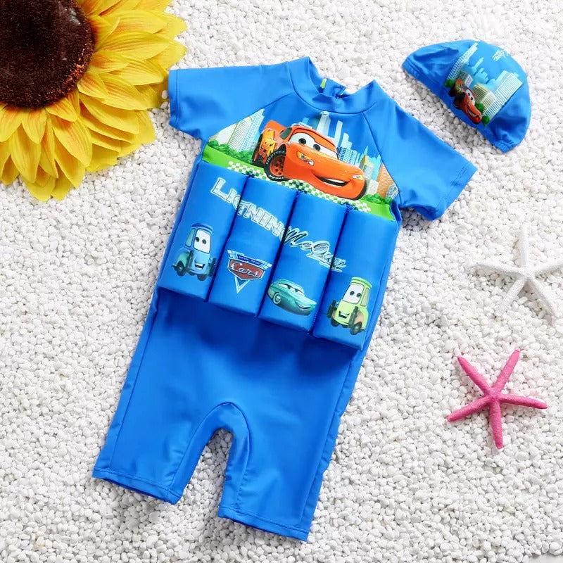 Kids swim vest, adjustable straps, ensures confidence in pool & beach.