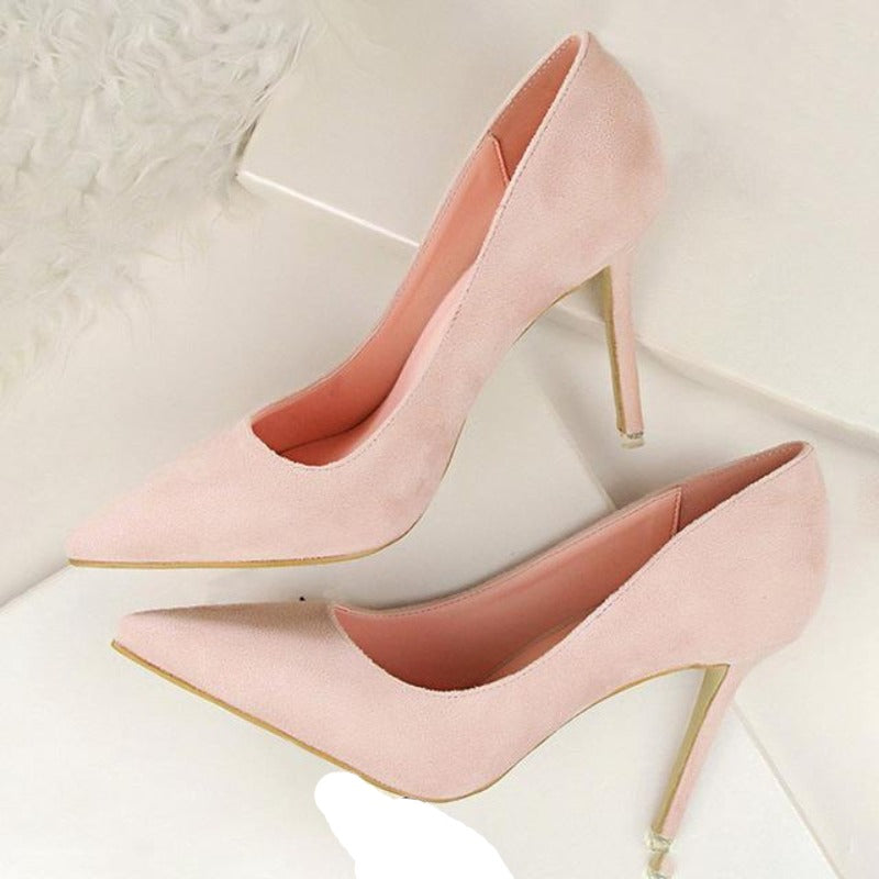 Elegant black stiletto pumps for women, ideal for classic style & office.