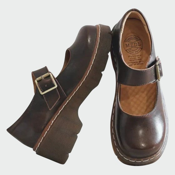Elegant women's black Mary Jane shoes with sturdy block heel for comfortable all-day wear