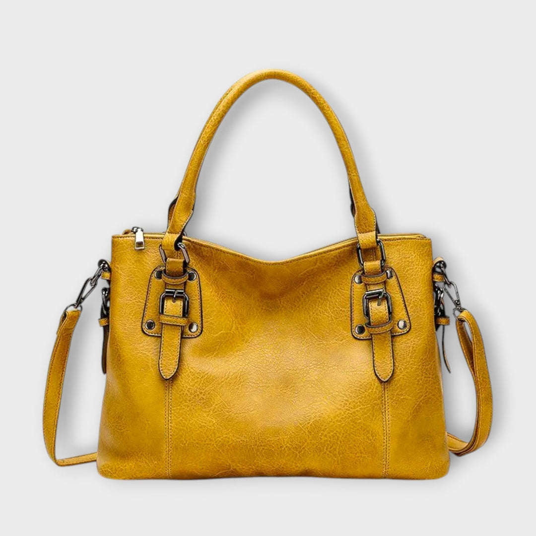 Sophisticated women's handbag, a classic everyday shoulder bag made from high-quality soft leather