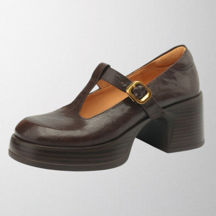 Stylish women's black Mary Jane block heels, perfect blend of classic design and comfort