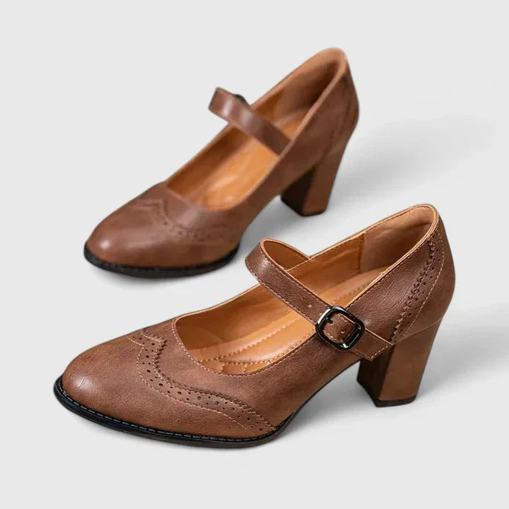 Vintage style Mary Jane heel pumps, comfortable women's footwear perfect for spring fashion.