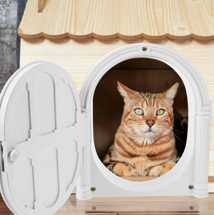 Charming classic front door pet toy. Delightful decorative accessory for your cat's playful space.