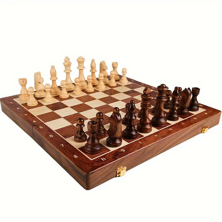 Classic handcrafted wooden chess set, an ideal premium gift for strategy board game lovers.