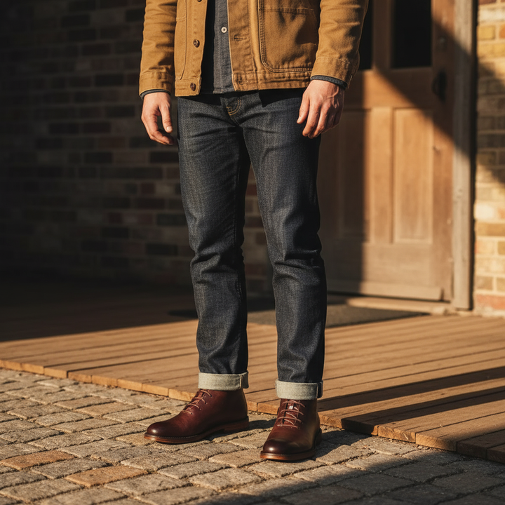 Stylish men's ankle boots with a comfortable fit & secure lace-up closure for daily wear.