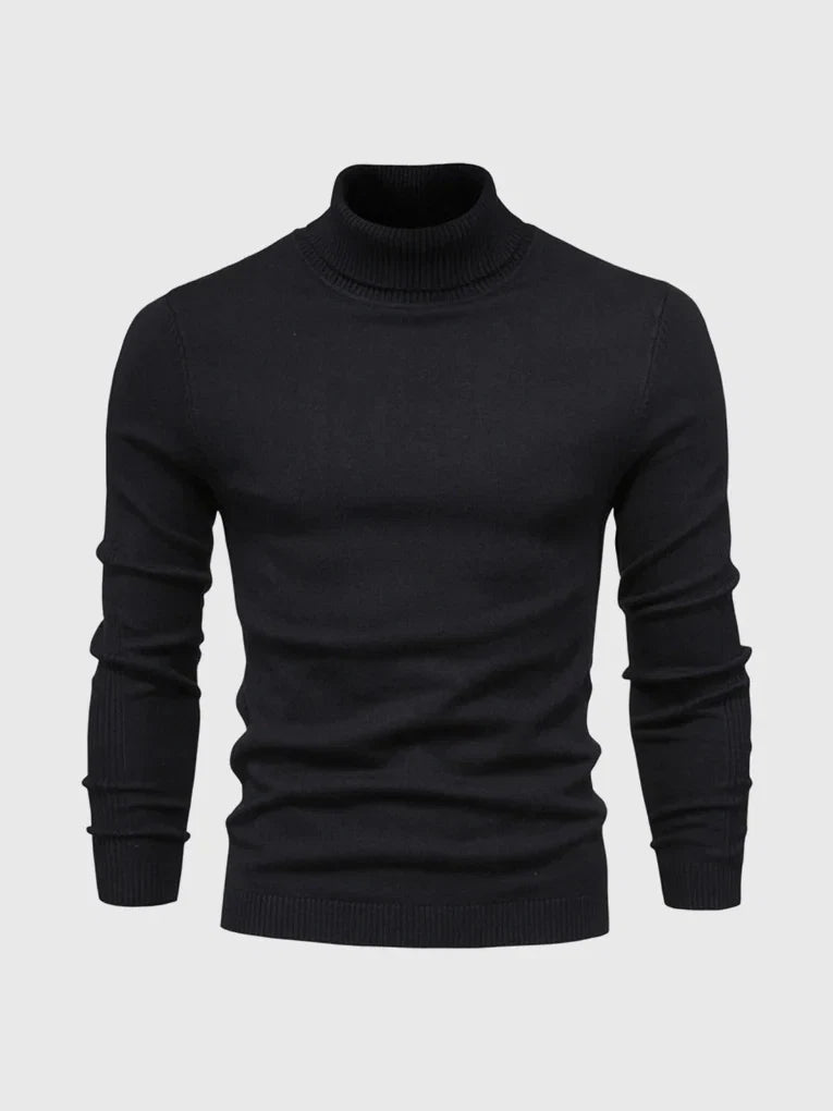 Men's comfy knit turtleneck. A stylish and versatile sweater for year-round wear. Easy care fashion.