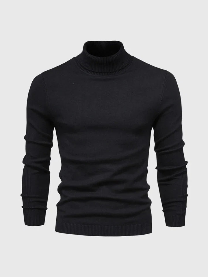 Men's comfy knit turtleneck. A stylish and versatile sweater for year-round wear. Easy care fashion.