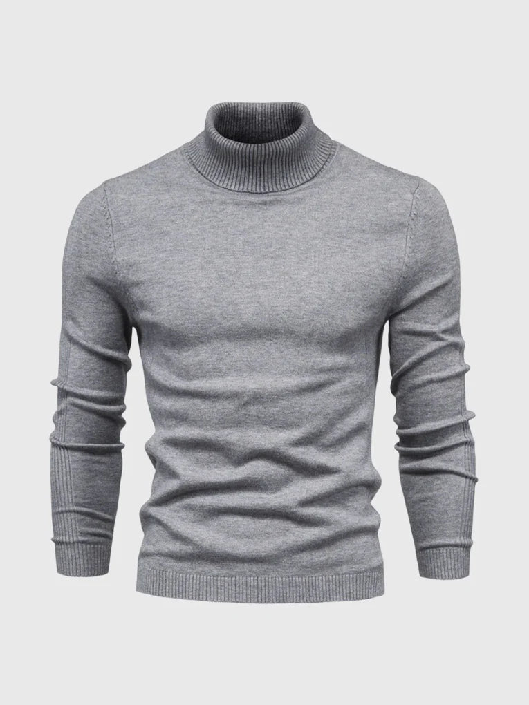 Men's classic knit turtleneck, offering timeless style & comfort. Easy care and versatile for men.