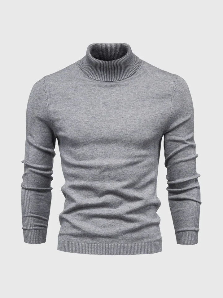 Men's classic knit turtleneck, offering timeless style & comfort. Easy care and versatile for men.