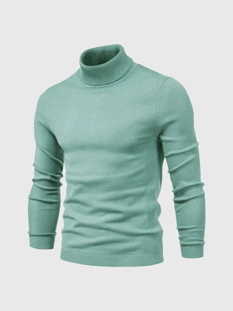 Elegant men's classic turtleneck sweater, easy care & stylish. Essential long sleeve knitwear for men.