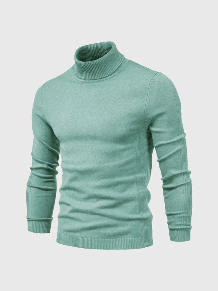 Elegant men's classic turtleneck sweater, easy care & stylish. Essential long sleeve knitwear for men.