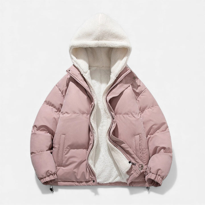 Cozy men's winter jacket, classic silhouette. Warm outerwear, ideal layering piece for comfort.