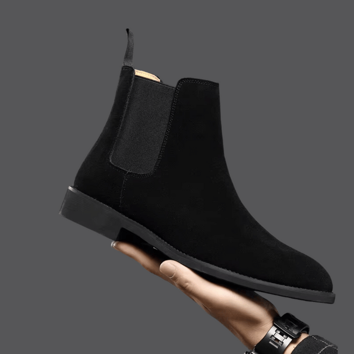Comfortable black slip-on Chelsea boots for men, ideal for everyday casual style.